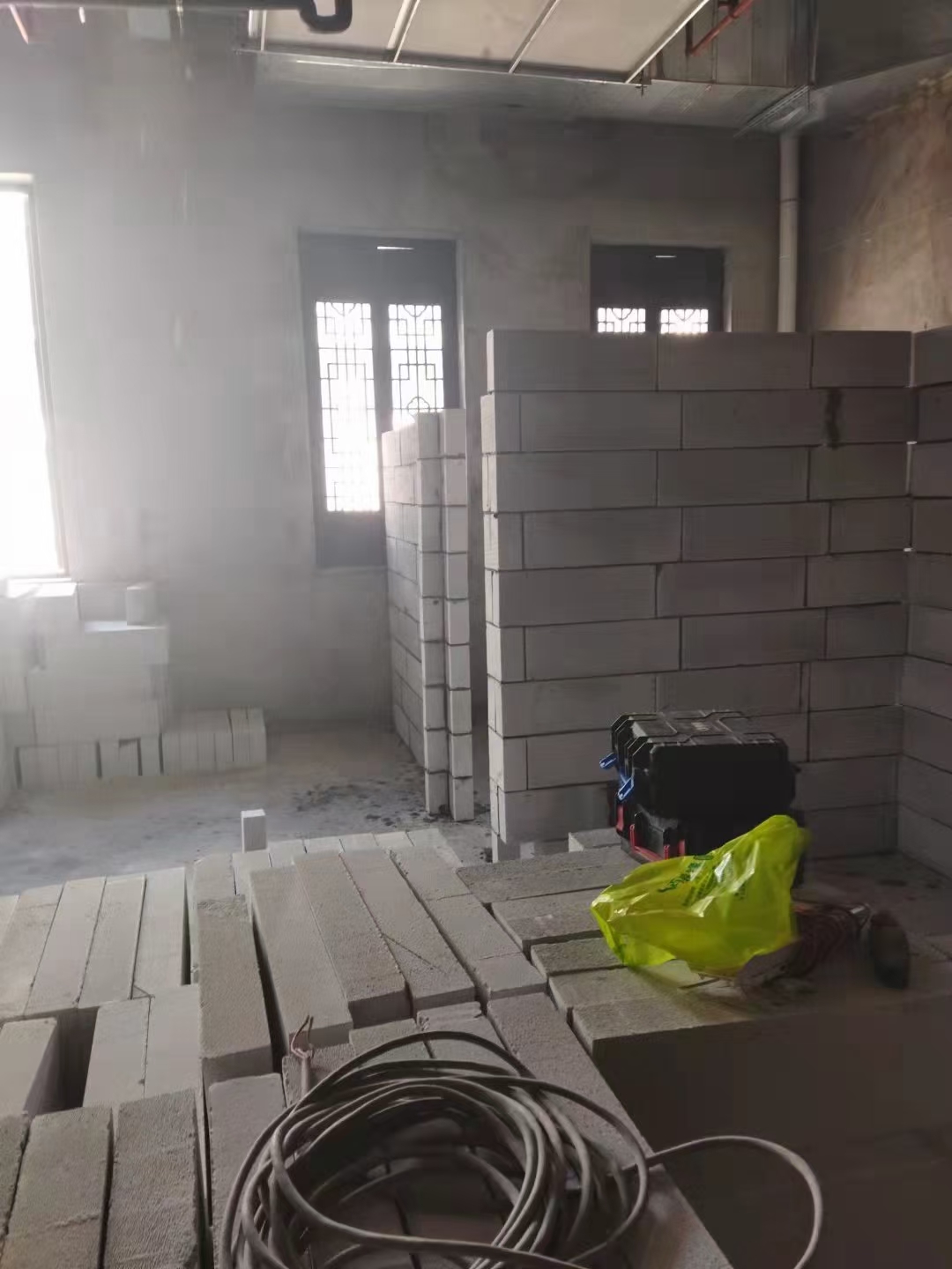 加气块隔墙实景
